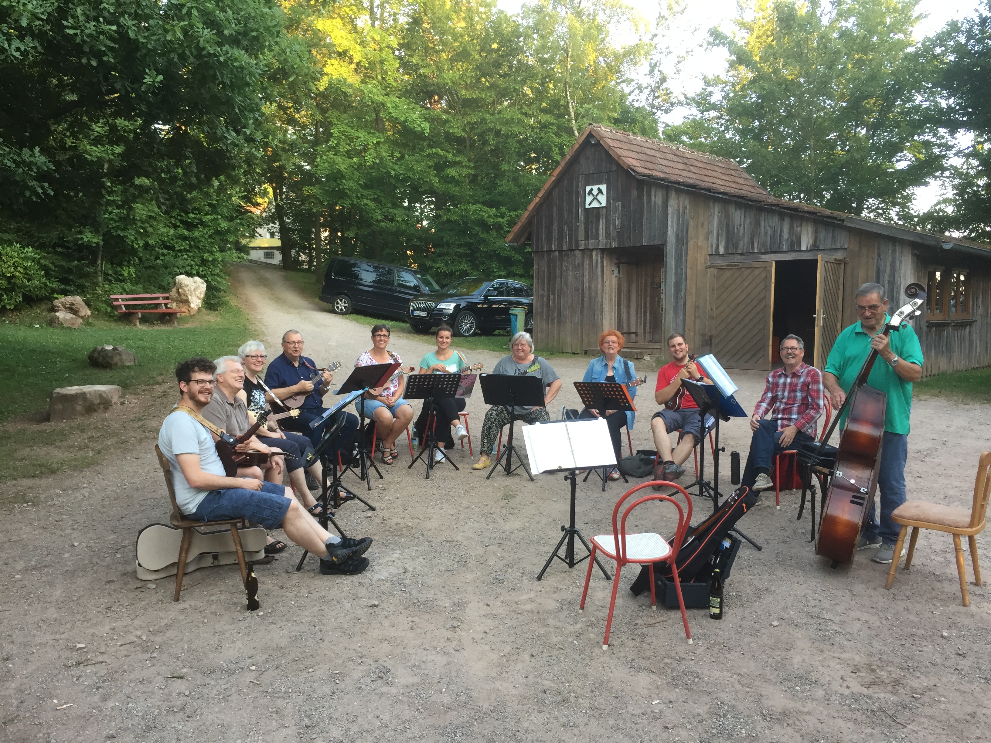 Open-Air Probe beim Bergwerk in Hallwangen